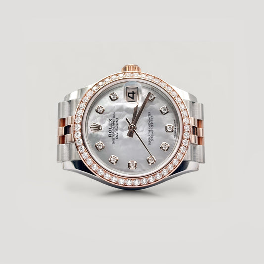 LNIB Rolex Datejust MOP w/ 10 Points Diamond & Diamond Bezel Jubilee 31mm 278381RBR