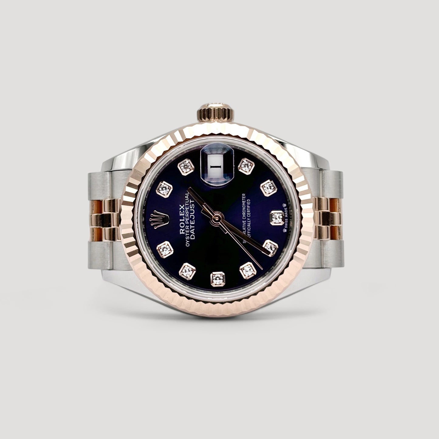 Brand New Rolex Datejust Aubergine w/ 10 Points Diamond Jubilee 28mm 279171