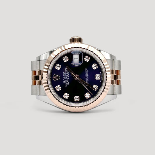 Brand New Rolex Datejust Aubergine w/ 10 Points Diamond Jubilee 28mm 279171