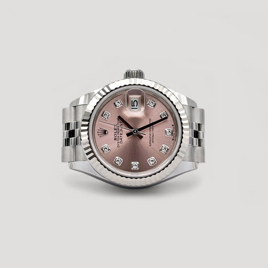 Brand New Rolex Datejust Pink w/ 10 Points Diamond Jubilee 28mm 279174