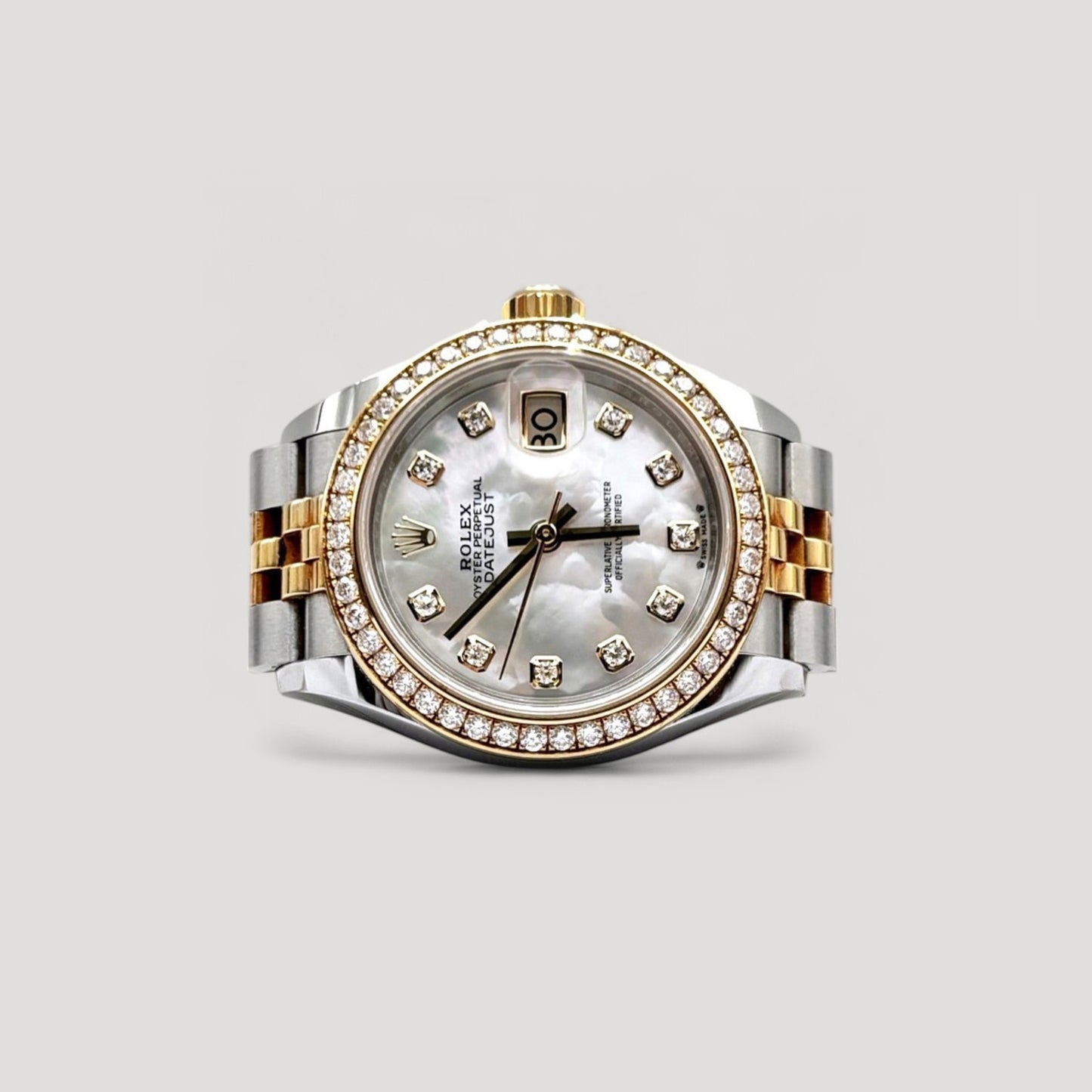 Mint Rolex Datejust MOP w/ 10 Points Diamond & Diamond Bezel Jubilee 28mm 279383RBR