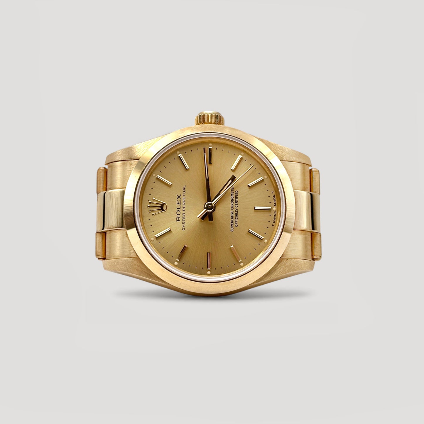 Rolex Oyster Perpetual Champagne Tritium Dial Yellow Gold 31mm 67488