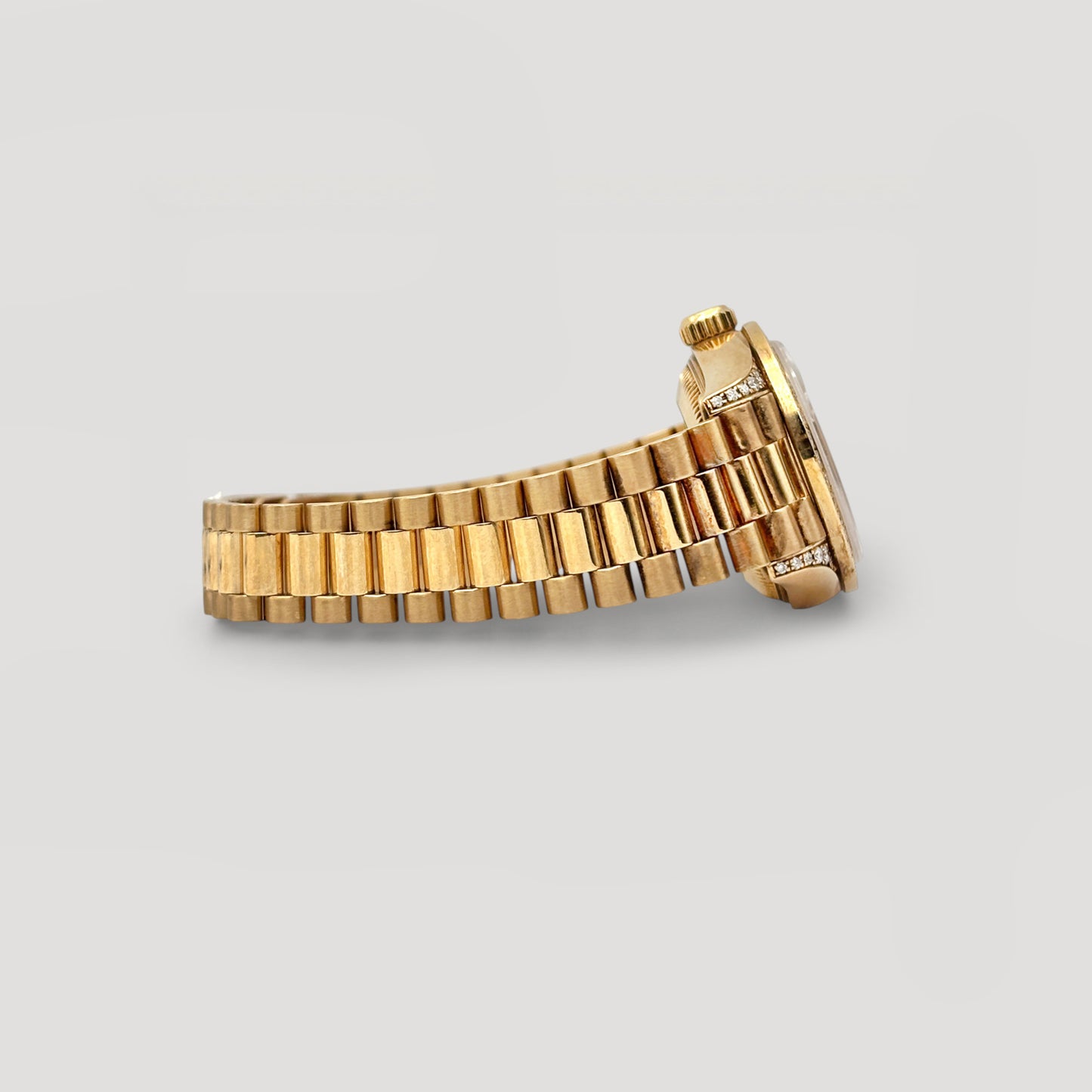 Rolex Datejust Grey Myriad with Factory Diamond Bezel & Lugs President YG 26mm 69158