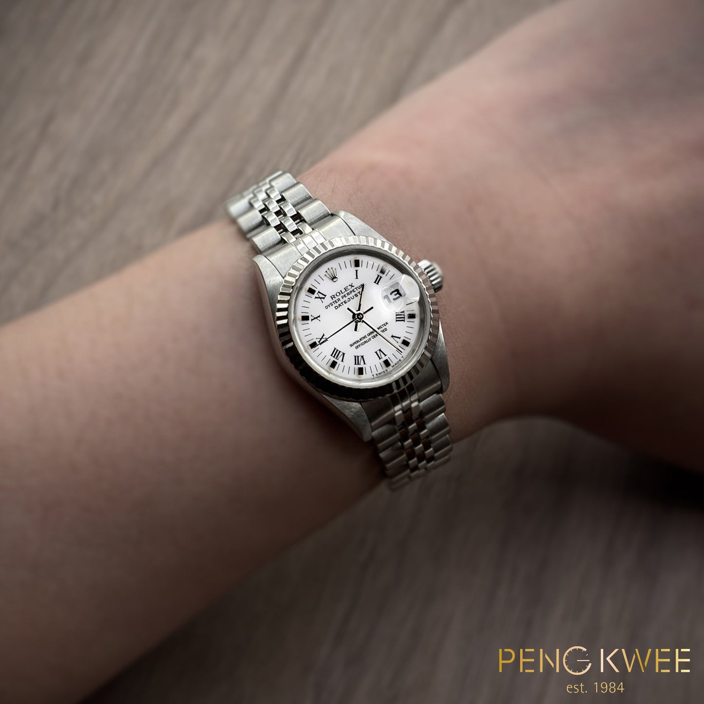 Mint Rolex Datejust White Roman Jubilee 26mm 69174