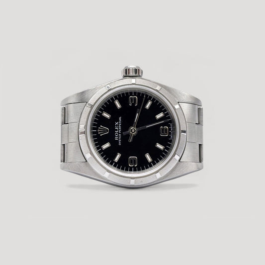 Mint Rolex Oyster Perpetual Black 3-6-9 Dial 24mm 76030