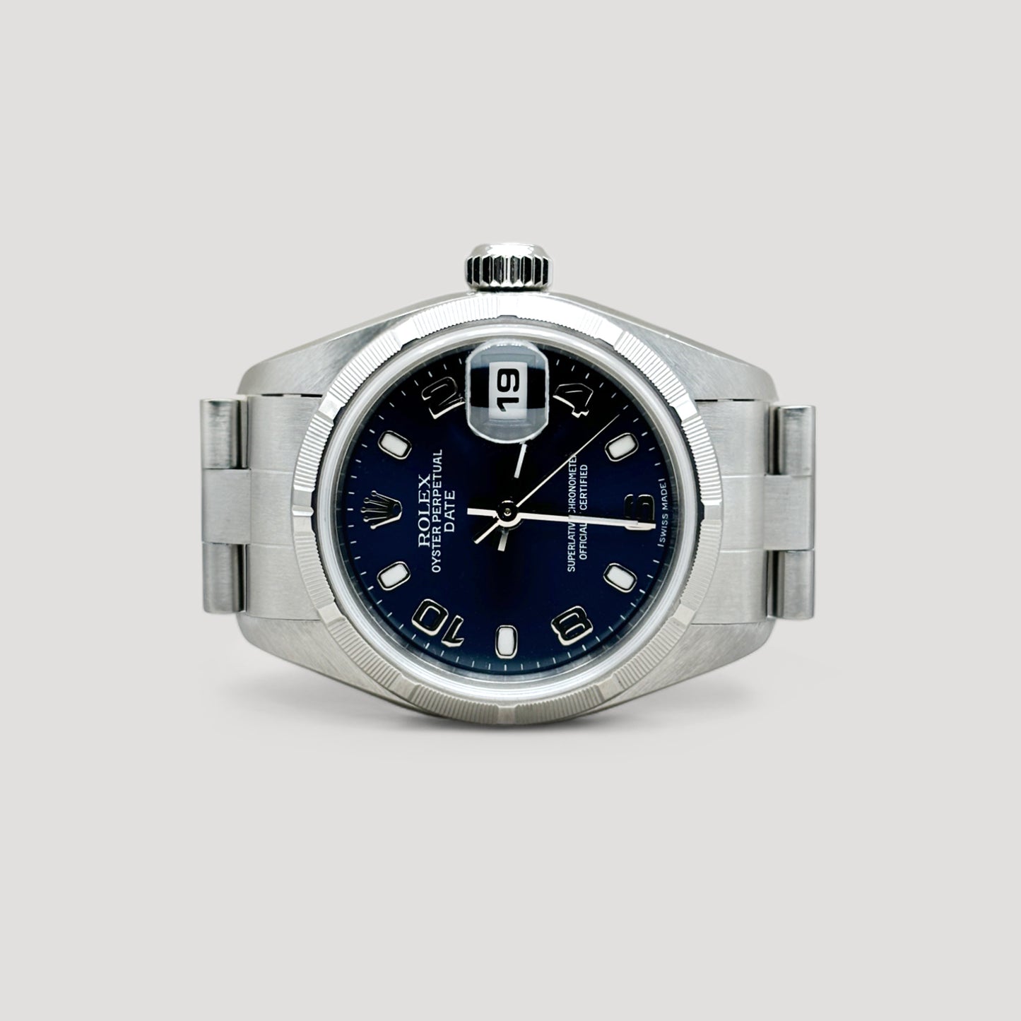 Mint Rolex Oyster Perpetual Date Blue 26mm 79190