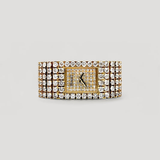 Piaget Paved Diamond Set Bracelet Watch 18k Yellow Gold 15201 C626