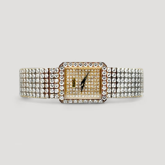 Piaget 18K Yellow Gold Full Factory Diamond Bracelet Watch 41541C626